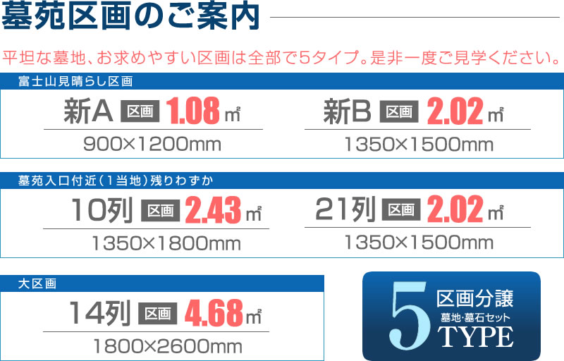 墓苑区画のご案内